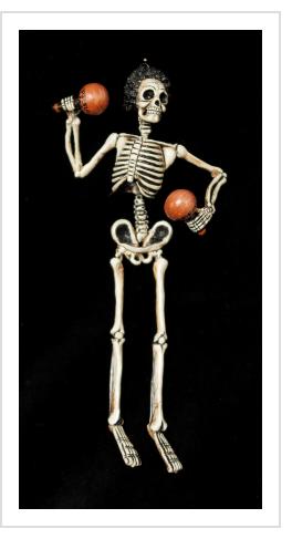 La Calavera con Maracas - articulated skeleton