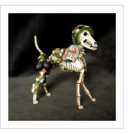 Calavera Commando Dog - Retablo Figure