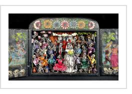Boda de los Muertos (Skeleton Wedding - version 8) - Retablo