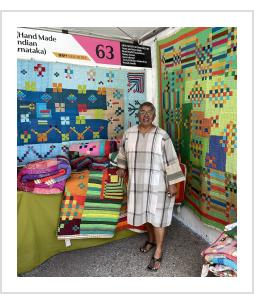 Siddi quilts at International Folk Art Market, 2024.