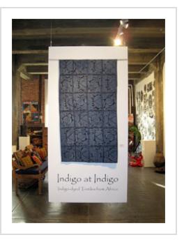 Indigo at Indigo exhibit shown at opening. Featuring Yoruba adire eleko cloth. March, 2012. (Photograph © Anthony Hart Fisher 2012).