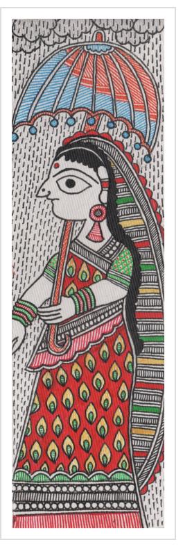 Woman with umbrella - Miniature painting