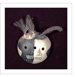 Life and Death - Vintage Coconut Shell Mask from Guerrero