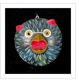 Chicken - Vintage Coconut Shell Mask from Guerrero