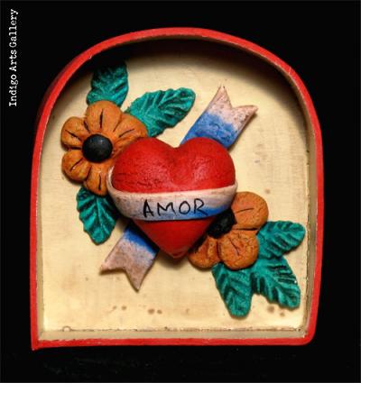 Amor Mini Heart Retablo/Ornament