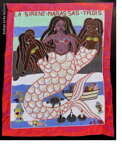 La Sirene - Marassas - Trois Beaded Vodou Flag
