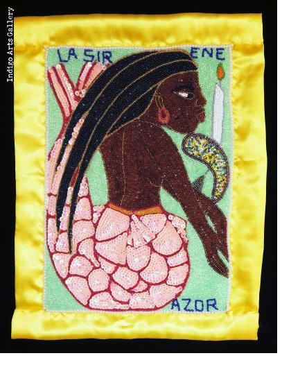 "La Sirene" Beaded Vodou Flag