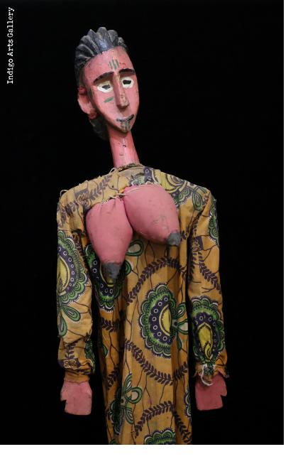 Bamana Rod Puppet of woman with articulated arms and breasts Bamana Rod Puppet of woman with articulated arms and breasts