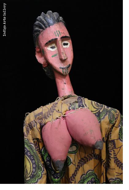 Bamana Rod Puppet of woman with articulated arms and breasts Bamana Rod Puppet of woman with articulated arms and breasts