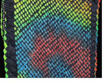 Multi-color Bandhani Silk Scarf 