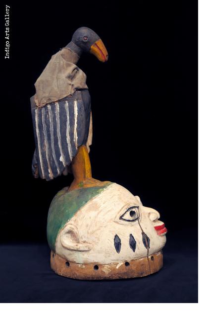 Fon Gelede Mask with Bird