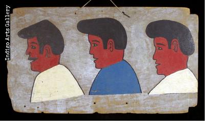 Three Guys - Vintage Hair Sign from Burkina Faso