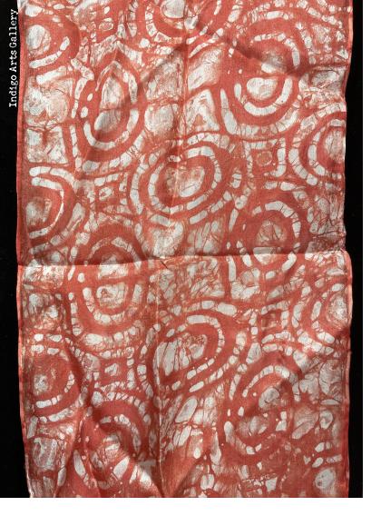 Batik Scarf on Silk by Gasali Adeyemo