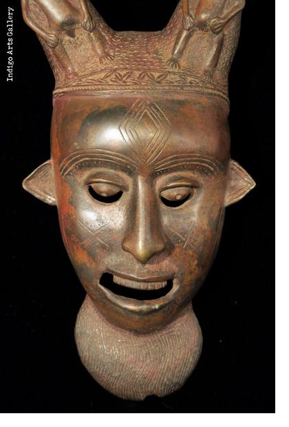 Bronze Ekpwe Society Mask from Cameroon
