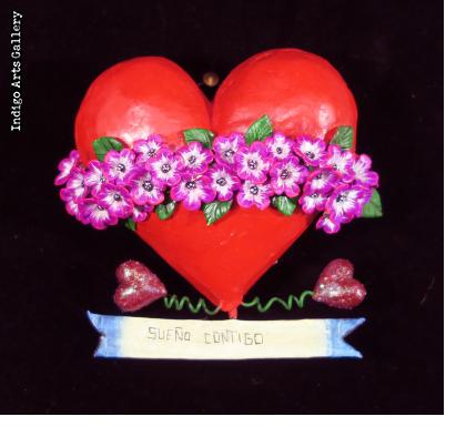 "Sueno Contigo" Retablo Heart Ornament