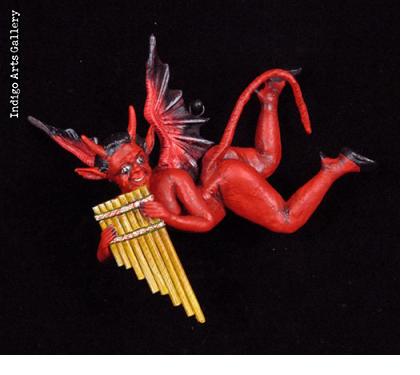 Retablo Musician Devil Ornament