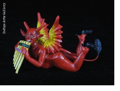 Devil with Pan Pipes Retablo Ornament