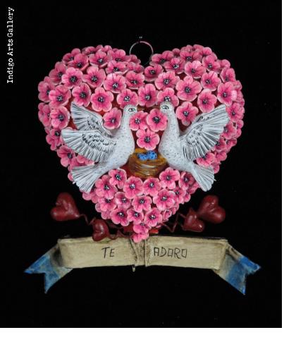 "Te Adoro" Retablo Heart Ornament