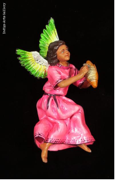 Angel with Guiro - retablo figure