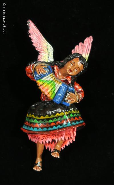 Angel with Accordion - retablo figure