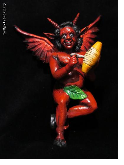 Diablo with Guiro - retablo sculpture