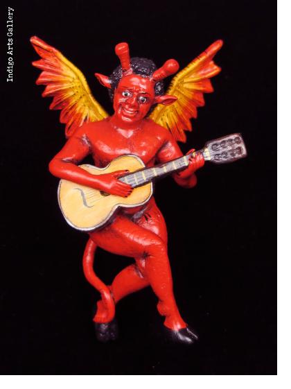 Diablo with Guitar - Retablo Sculpture