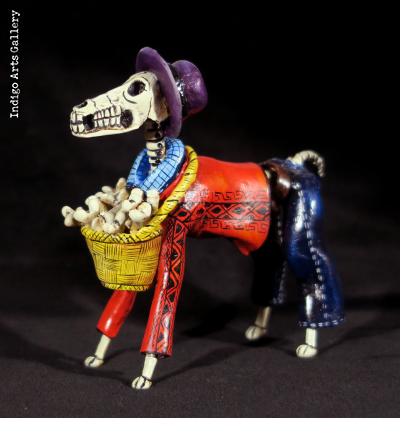 Calavera Bone-seller Dog - Retablo Figure