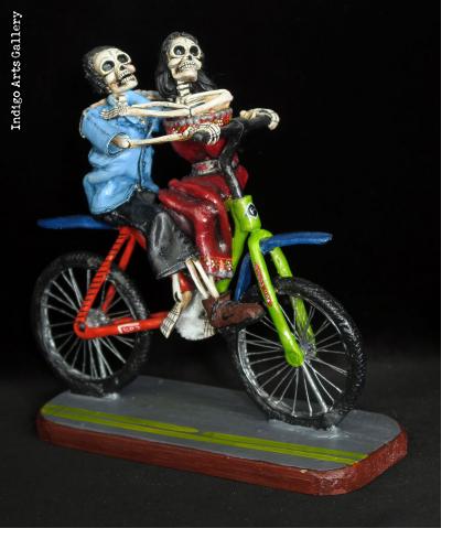 Bike Ride of the Dead IV - retablo sculpture