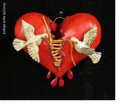 Mending a Broken Heart - Retablo Heart Ornament