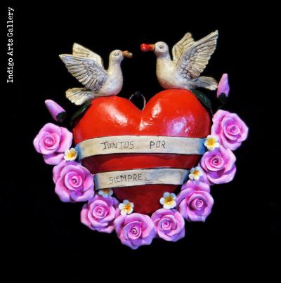 "Juntos por Siempre" Retablo Heart Ornament