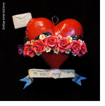 "Mi Dulce Amor" Retablo Heart Ornament