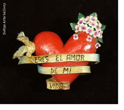 "Eres el Amor de mi Vida" (You are the love of my life) Retablo Heart Ornament
