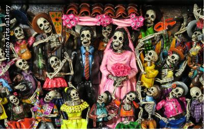 Boda de los Muertos (Skeleton Wedding - version 6) - Retablo