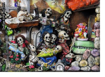 Party in the Cemetery - Day of the Dead Retablo (Version 18)