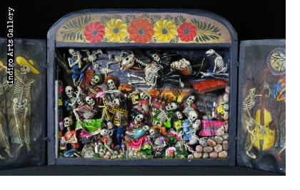 Party in the Cemetery - Day of the Dead Retablo (Version 19)