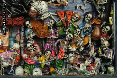 Party in the Cemetery - Day of the Dead Retablo (Version 21)