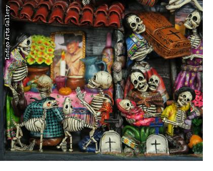 Party in the Cemetery - Day of the Dead Retablo (Version 21)