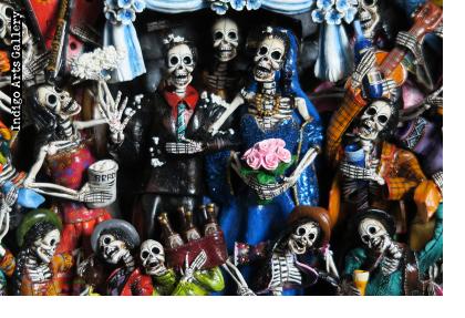 Boda de los Muertos (Skeleton Wedding) - Retablo