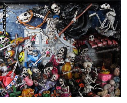 Party in the Cemetery - Day of the Dead Retablo (Version 14)