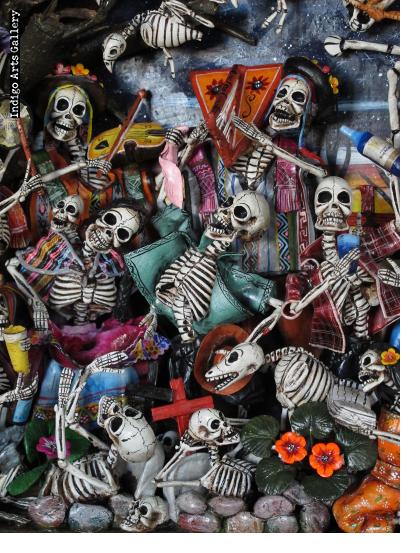 Party in the Cemetery - Day of the Dead Retablo (Version 16)