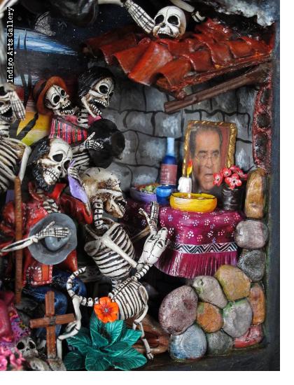 Party in the Cemetery - Day of the Dead Retablo (Version 16)