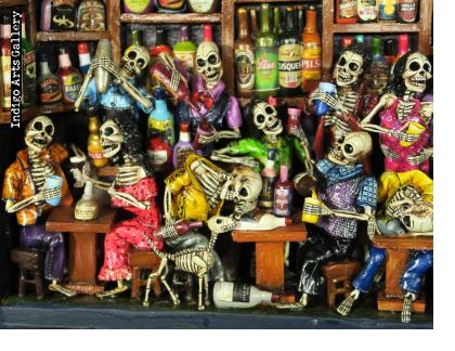 Cantina de los Muertos (Cantina of the Dead) Retablo (version 8)
