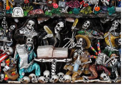 Dias de los Muertos (Days of the Dead) Scenes from the Cemetery - Retablo