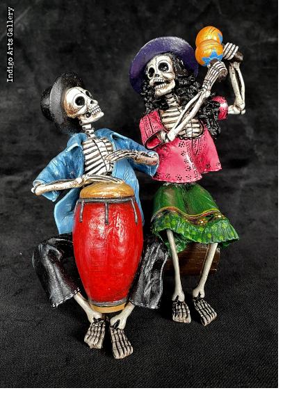 Devil in high quality a Blue Dress Mexican Skeleton Nicho Diabla Dancer