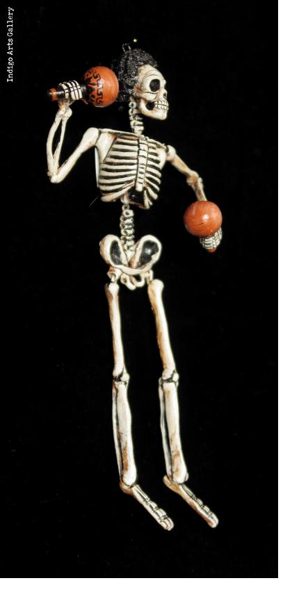 La Calavera con Maracas - articulated skeleton