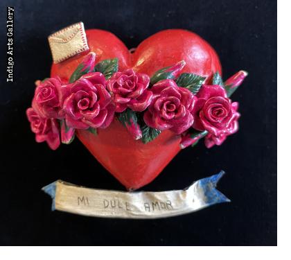 "Mi Dulce Amor" - Retablo Heart Ornament