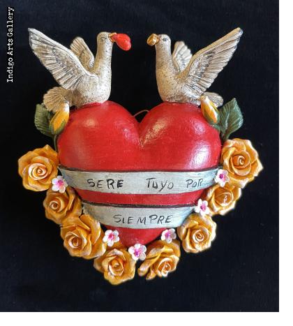 "Sere Tuyo Por Siempre" - Retablo Heart Ornament