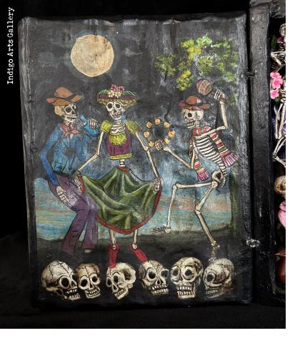 Boda de los Muertos (Skeleton Wedding - version 8) - Retablo