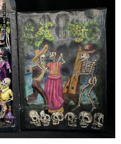 Boda de los Muertos (Skeleton Wedding - version 8) - Retablo