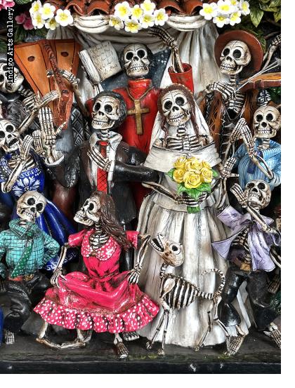 Boda de los Muertos (Skeleton Wedding - version 8) - Retablo